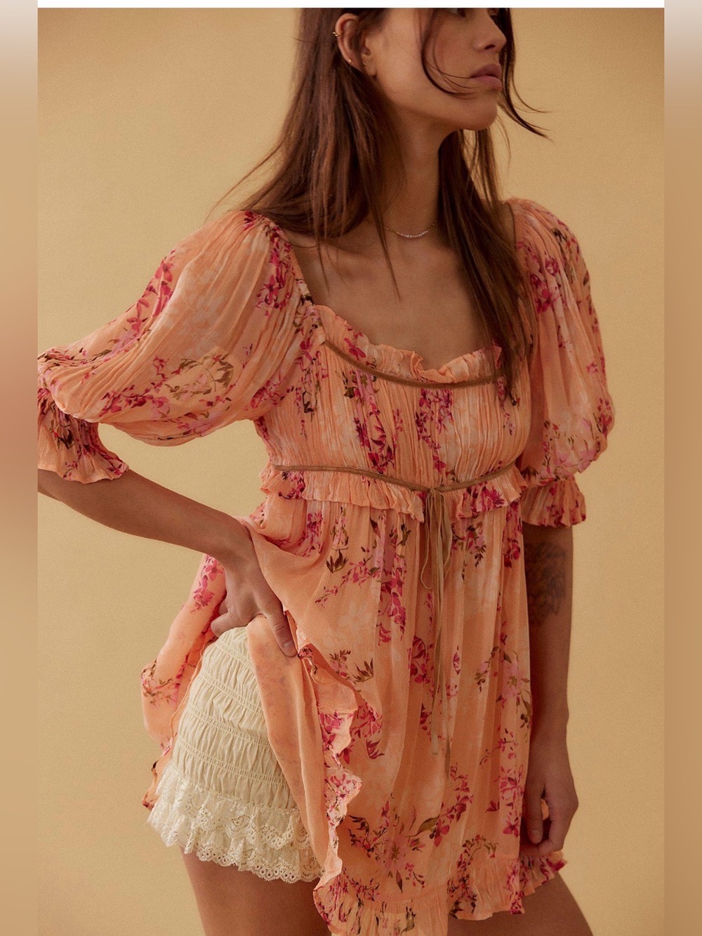 NWT Free People Peach Marney Mini Dress XS